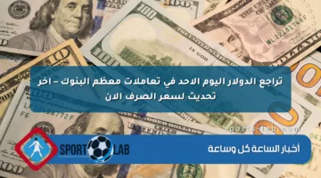 تراجع الدولار اليوم الأحد في تعاملات معظم البنوك – آخر تحديث لسعر الصرف الآن